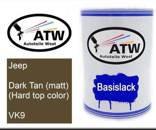 Jeep, Dark Tan (matt) (Hard top color), VK9: 500ml Lackdose, von ATW Autoteile West.